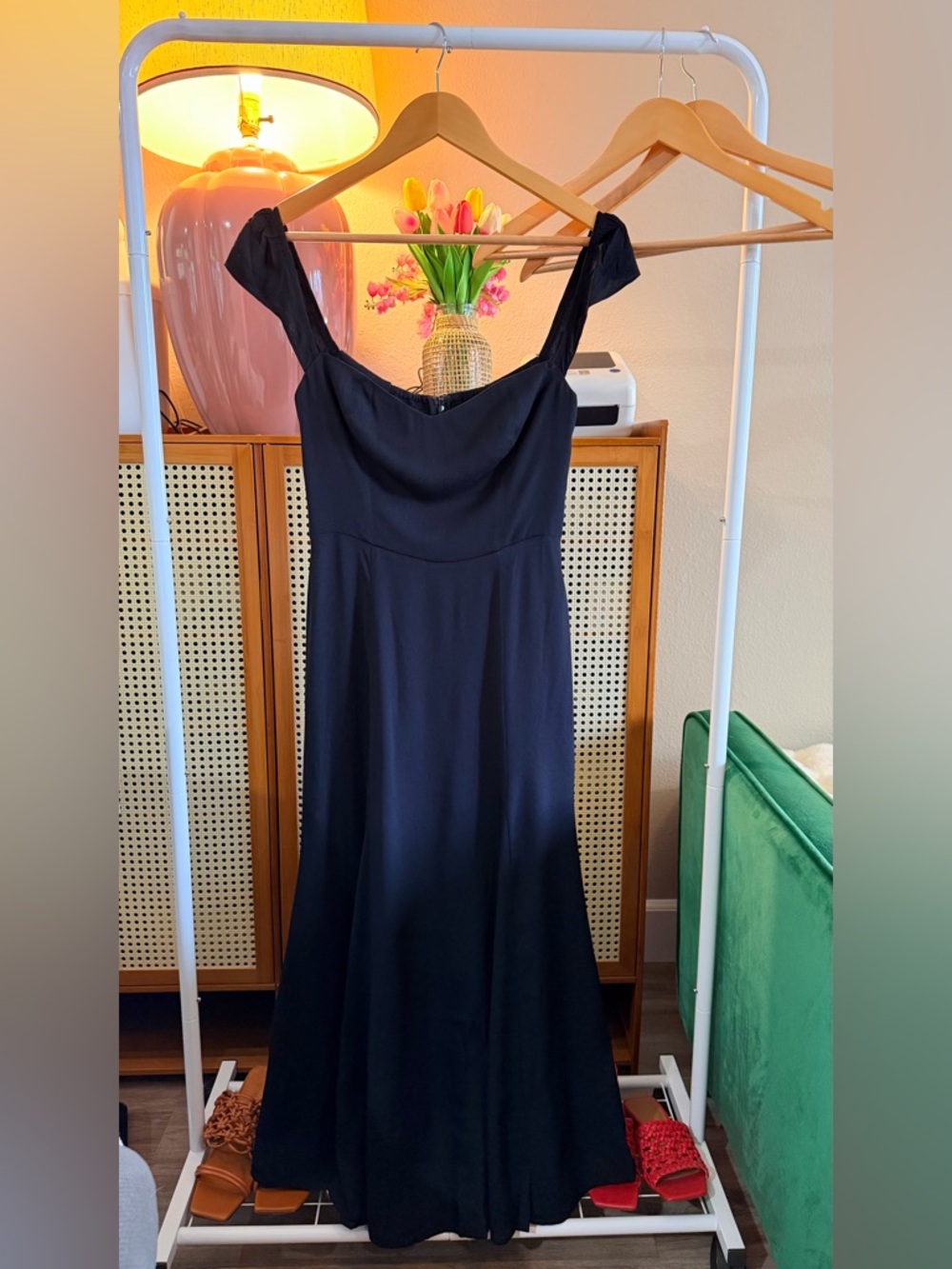 Reformation Bryson Dress In Black, brand new without tags, never worn, no flaws. - Picture 7 of 12
